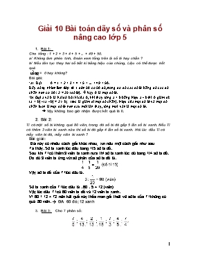 10 Bài toán dãy số và phân số nâng cao Lớp 5